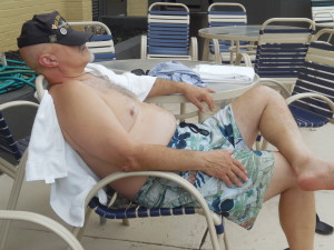 When you are 60 you need a nap poolside.