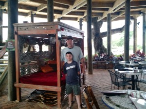 Under the treehouse bar at Norwood's.