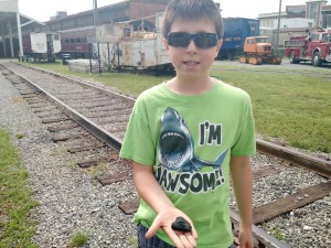 Damian obtained an artifact. Coal from the engine 611 as it fired up to go on it's excursion for the 4th of July.