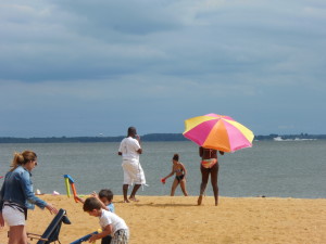 Sun bathing & sand playing.