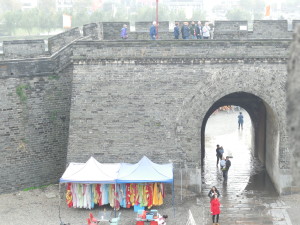 Market at the base of the wall.