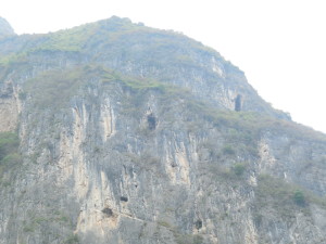 Ancient burial caves that were looted during the Cultural Revolution