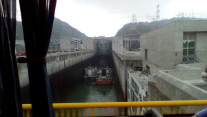 At the gate of the lock from our balcony