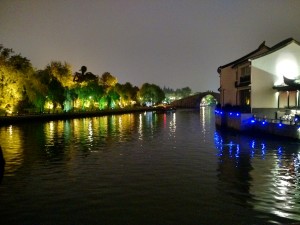 The canals of Suzhou in the evening.