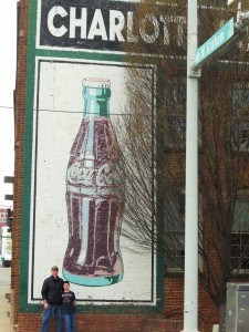 Artful ad at an old Coke bottling plant in Charlotte.