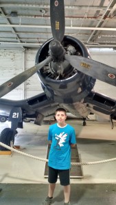 Exhibits in the hangar bay.