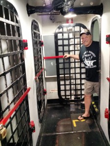 Don in a familiar place below deck.