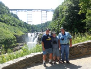 Train trestle above upper falls.