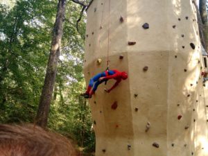 Maniac season pass holder who comes every day dressed as Spiderman and unsuccessfully tries to climb the rock wall.