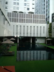 The pool at our hotel Mandarin Bangkok